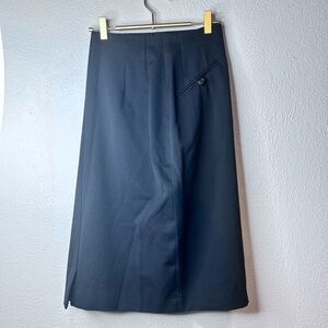 Vintage Linda Lundstrom Pure Virgin Wool High Waist Black Classic Pencil Skirt 4